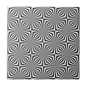 Svartvit optisk illusion kakelplatta
