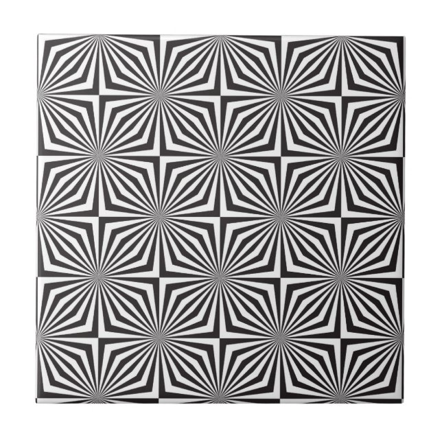 Svartvit optisk illusion kakelplatta (Framsidan)