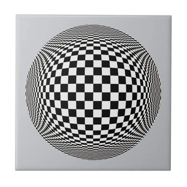 Svartvit optisk illusion kakelplatta (Framsidan)