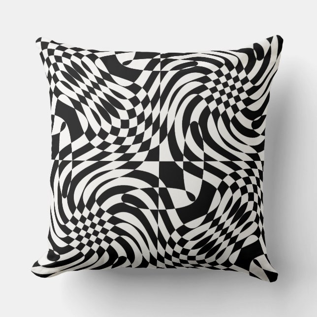 Svartvit optisk Illusion Kudde (Framsida)