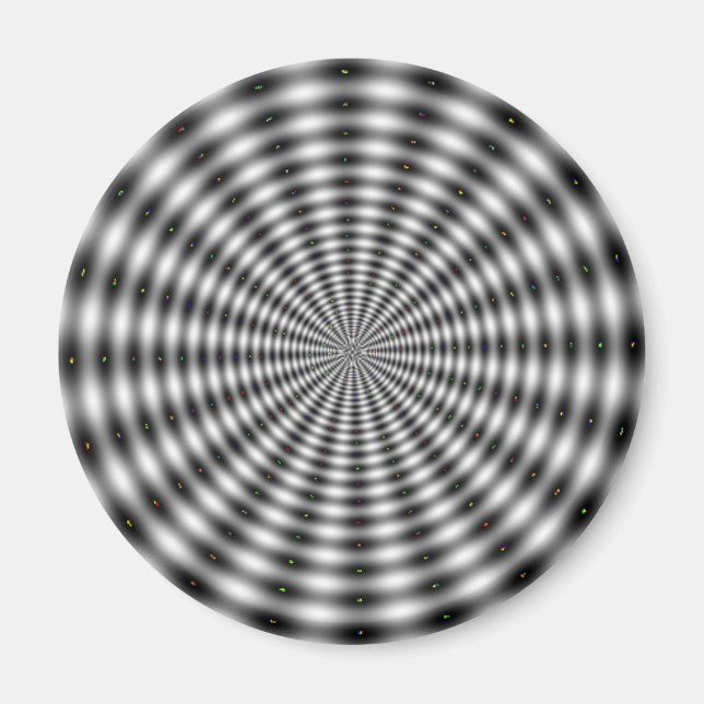Svartvit optisk Illusion Magnet (Framsidan)
