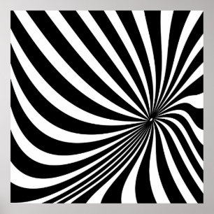 Svartvit optisk illusion mönster poster