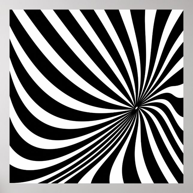 Svartvit optisk illusion mönster poster (Framsidan)