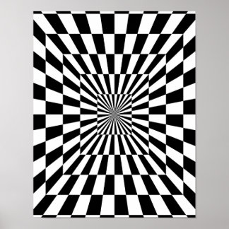 Svartvit optisk Illusion Poster