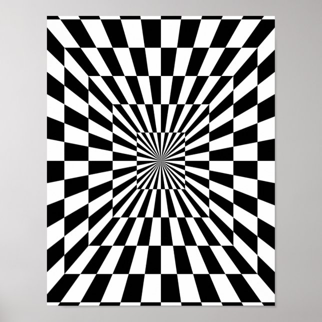 Svartvit optisk Illusion Poster (Framsidan)