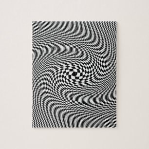 Svartvit optisk illusion pussel