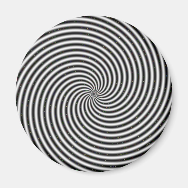 Svartvit optisk Illusion Spiral Magnet (Framsidan)