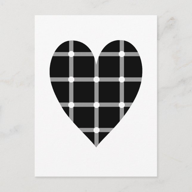 Svartvit, optisk illusionskärna vykort (Framsida)