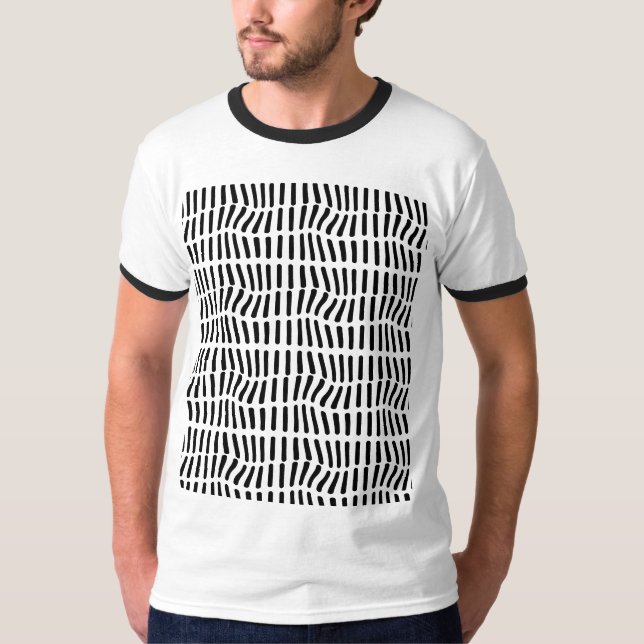 svartvit optisk konst t shirt (Framsida)