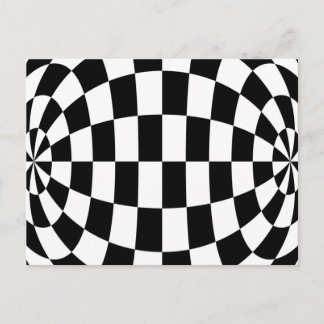 Svartvit optiska checkers för Illusionsrundade  Vykort