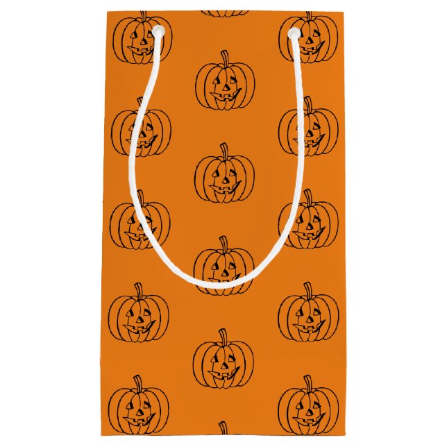 Svartvit orange Halloween jack o lantern gynnar (Framsidan)