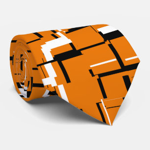 Svartvit Orange i coola, unikt Mönster Slips