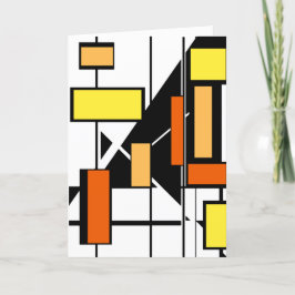 Svartvit Orange i gult, former MCM-liknande konst Kort