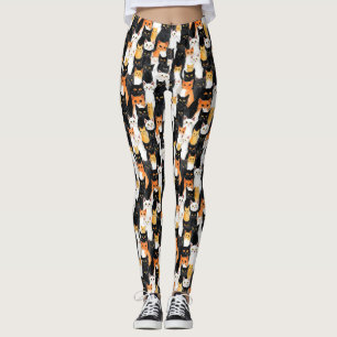 Svartvit Orange Leggings