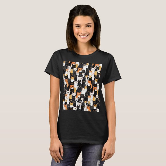 Svartvit Orange T Shirt (Hel framsida)