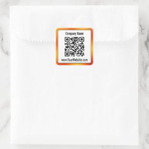 Svartvit Orange, toningstext QR-kod Fyrkantigt Klistermärke
