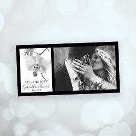 Svartvit Orchids Bröllop spara datum Datumet