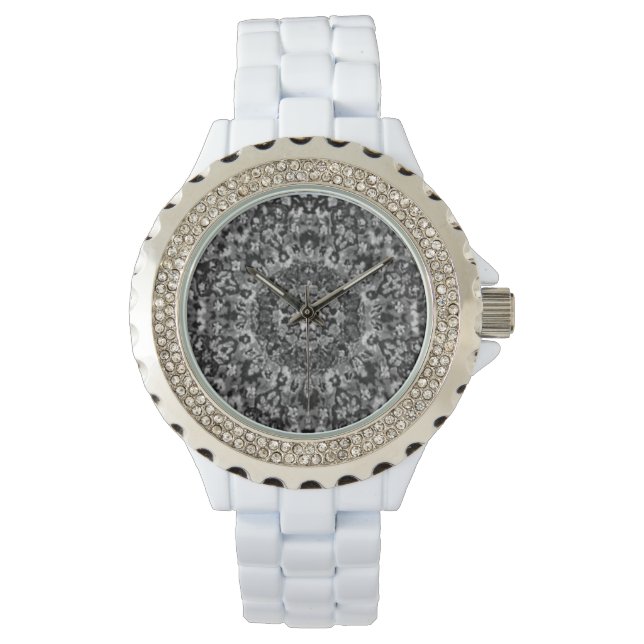 Svartvit orientalisk Matta Armbandsur (Framsida)