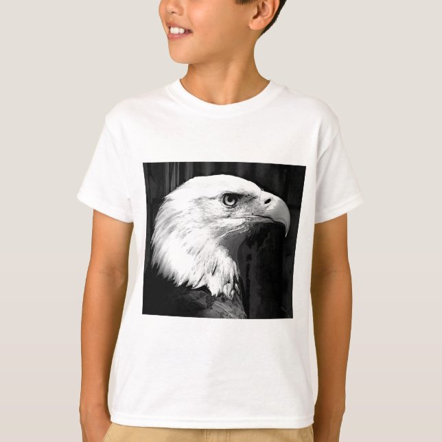 Svartvit Örn Tee Shirt (Framsida)