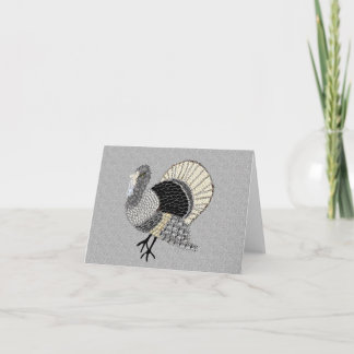 Svartvit ornat-Thanksgiving Turkiet Helgkort