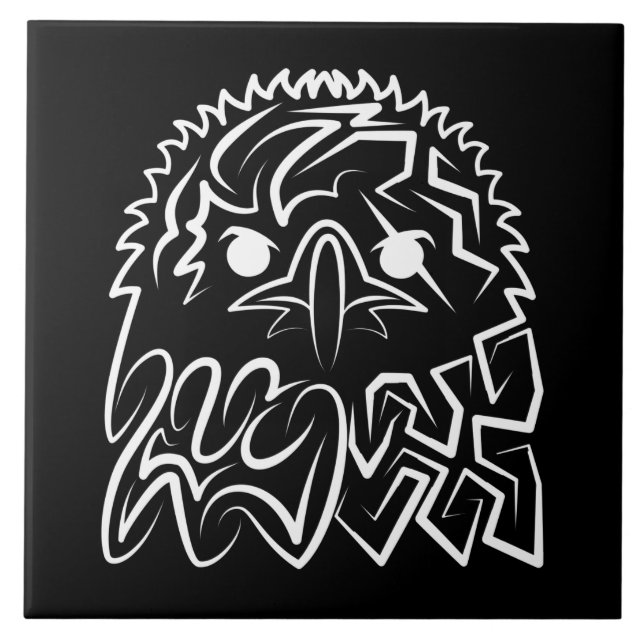 Svartvit ört kakelplatta (Framsidan)