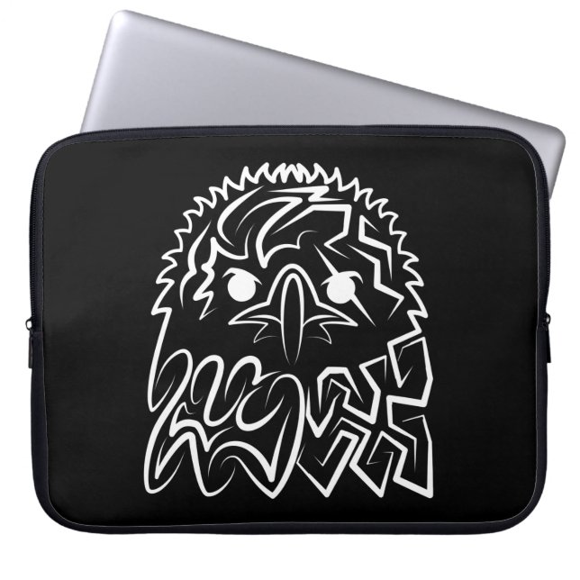 Svartvit ört laptop fodral (Framsidan)