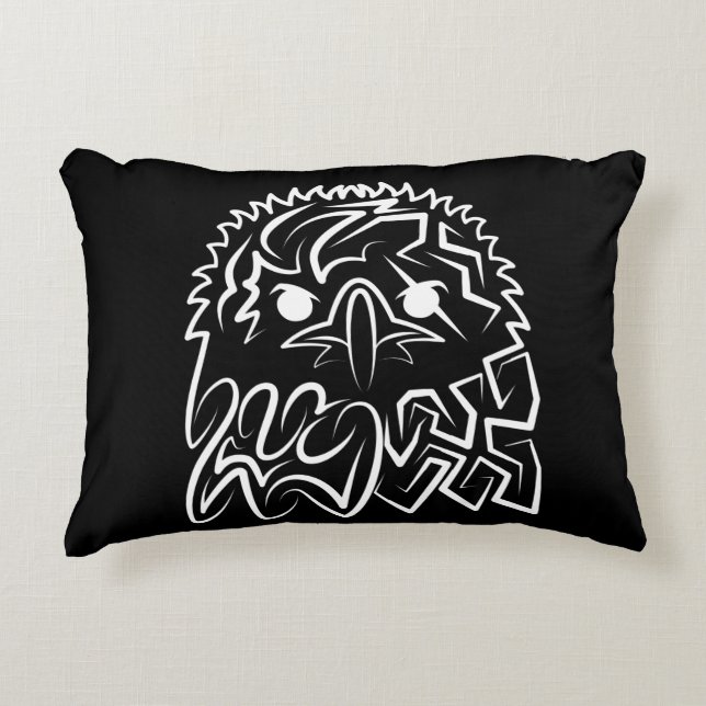 Svartvit ört prydnadskudde (Framsidan)