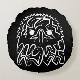 Svartvit ört rund kudde