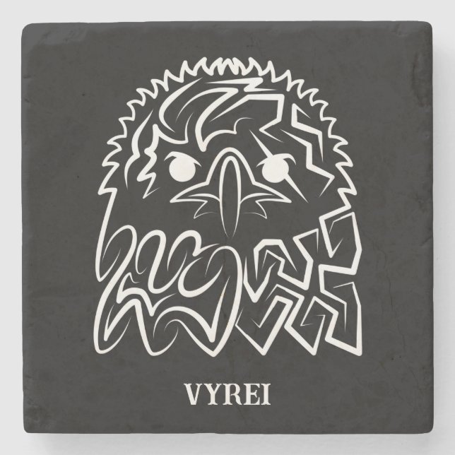 Svartvit ört stenunderlägg (Framsidan)