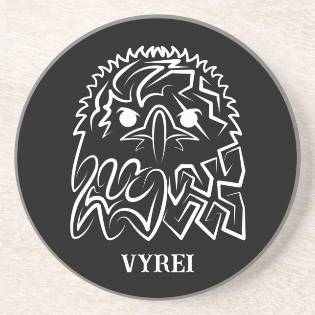 Svartvit ört underlägg (Framsidan)