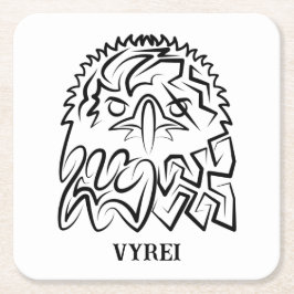 Svartvit ört underlägg papper kvadrat