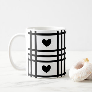 Svartvit ört Valentines day Kaffemugg