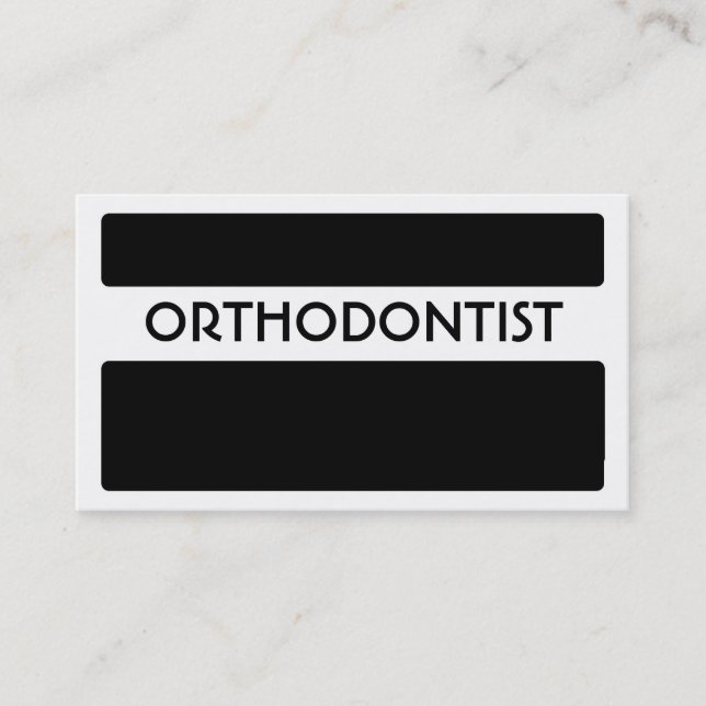 Svartvit Orthodontist, enkla affärskort Visitkort (Framsida)
