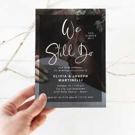 Svartvit överlägg Foto Bröllop Vow Renewal Inbjudningar