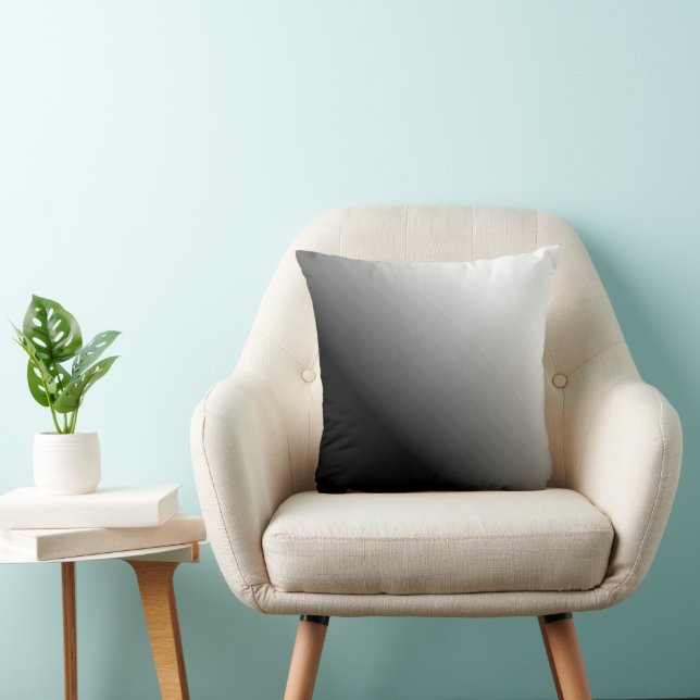 Svartvit övertoning och Grått och vitt Kudde (Stol)