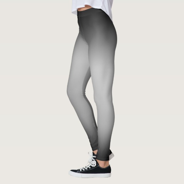 Svartvit övertoningshorisont leggings (Vänster)
