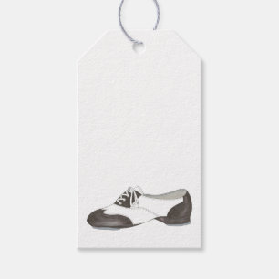 Svartvit Oxford Tap Shoe Dance Teacher Presentetikett