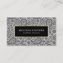 Svartvit Paisley Guld-accent
