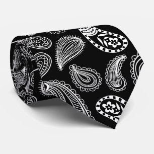 Svartvit Paisley mönster Slips