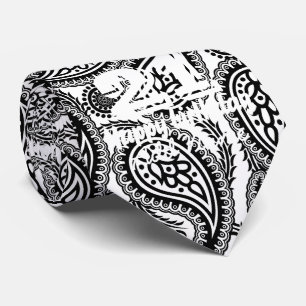 Svartvit paisley slips