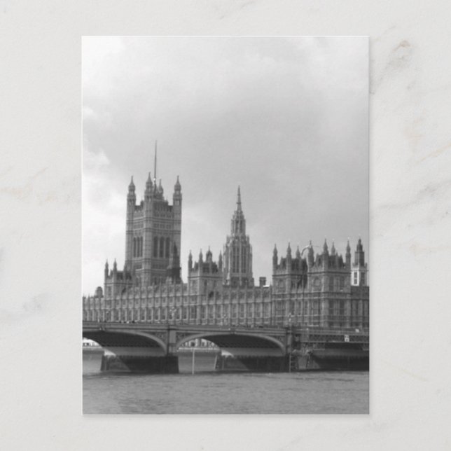 Svartvit palats i Westminster Vykort (Framsida)