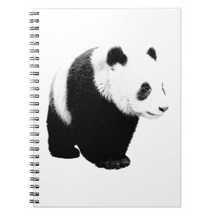 Svartvit Panda Anteckningsbok Med Spiral