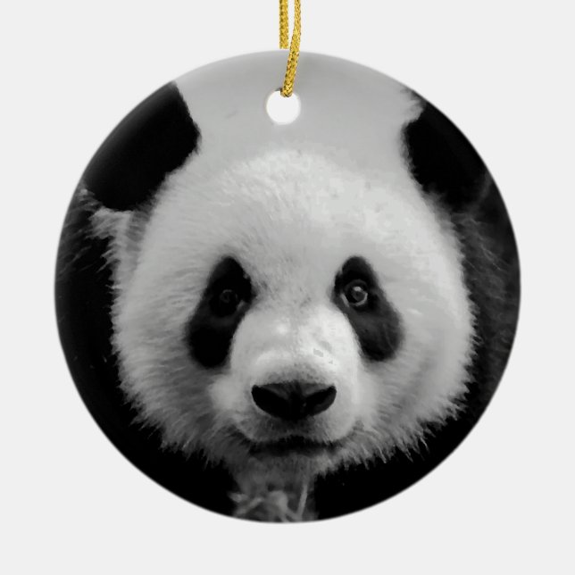 Svartvit Panda Bear Julgran Ornament (Framsidan)