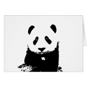 Svartvit Panda Hälsningskort