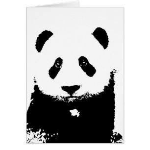 Svartvit Panda Hälsningskort