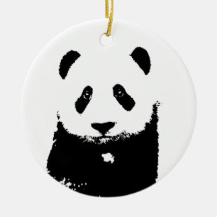 Svartvit Panda Julgransprydnad Keramik