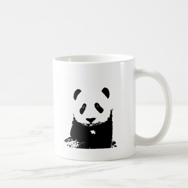 Svartvit Panda Kaffemugg (Höger)