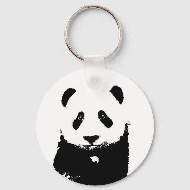 Svartvit Panda Nyckelring (Framsida)