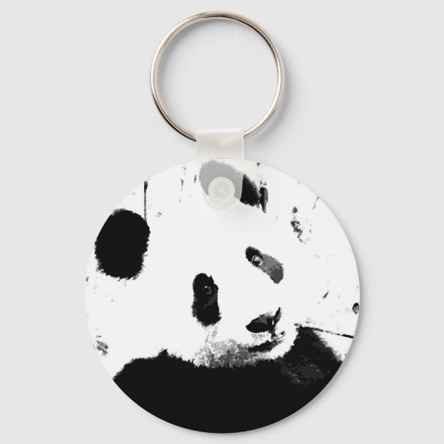 Svartvit Panda Nyckelring (Framsida)