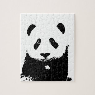 Svartvit Panda Pussel